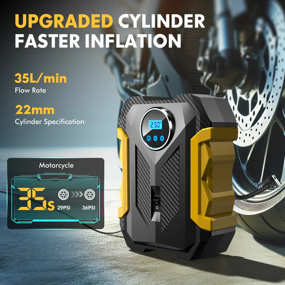 Effortless Tire Inflation with the 12V 150PSI Portable Automotive Air Compressor - Your Ultimate Travel Companion