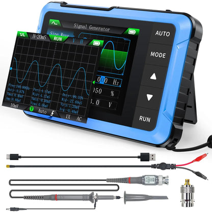 FNIRSI DSO-510 2-in-1 Handheld Oscilloscope and DDS Signal Generator, Portable Digital Automotive Oscilloscope with 2.8-Inch TFT Display, 10MHz Bandwidth, 48MS/s Sampling Rate, and Trigger Function