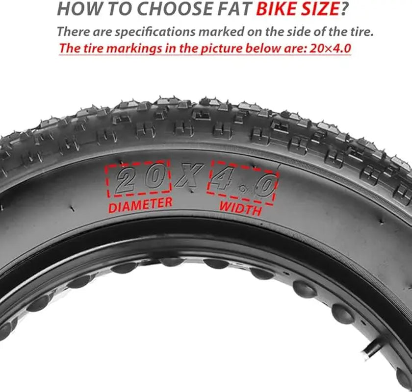 MOHEGIA Ebike Fat Tire: 20 X 4.0 Inch E-Bike Mountain Bicycle Tire Replacement,High-Performance Puncture-Resistant and All-Terrain Folding Electric MTB Tire with Offroad or Trail Riding