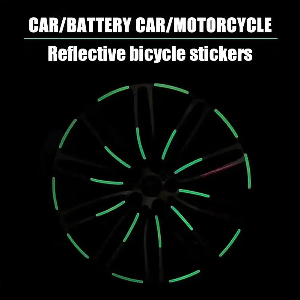 20-Piece Reflective Safety Stickers for Motorcycle Tire Rims - Enhanced Night Visibility Warning Decals for Wheels