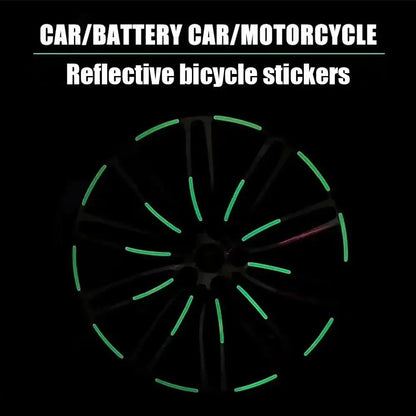 20-Piece Reflective Safety Stickers for Motorcycle Tire Rims - Enhanced Night Visibility Warning Decals for Wheels