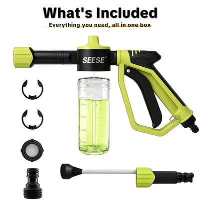 Seese Premium Foam Cannon for Garden Hose - High-Pressure Car Wash Foam Gun with 3 Spray Modes for Vehicles, Including Cars, Trucks, RVs, and Motorcycles