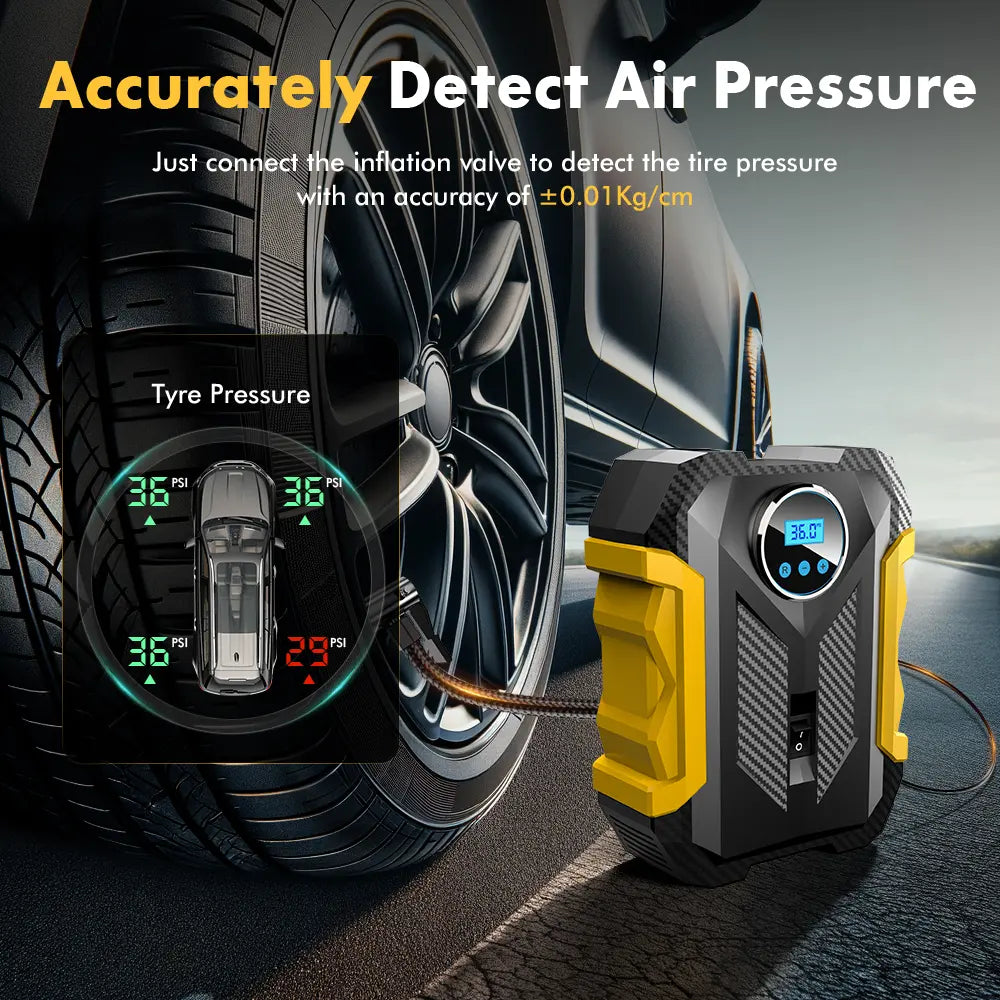 Effortless Tire Inflation with the 12V 150PSI Portable Automotive Air Compressor - Your Ultimate Travel Companion