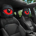 Gm-Compatible 2-Pcs Red Devil'S Eye Car Seat Headrest Covers - Red & Black Gothic Design, Washable Cotton Vehicle Accessories, Auto Accessories for Car Fathersdaygift Car Decor