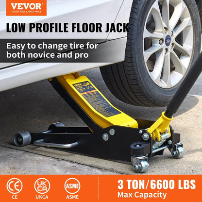 Vevor Low Profile Aluminum Steel Racing Floor Jack with Dual Pump Lift for Automotive Applications