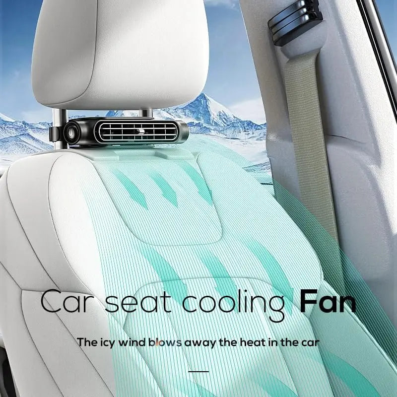 Portable USB Car Fan for Driver and Passenger Seats - Mini Backseat Cooling Fan with Adjustable Wind Speeds for Vehicles, SUVs, Vans, and Trucks