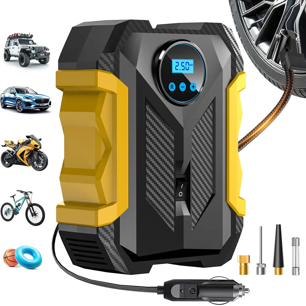 Effortless Tire Inflation with the 12V 150PSI Portable Automotive Air Compressor - Your Ultimate Travel Companion
