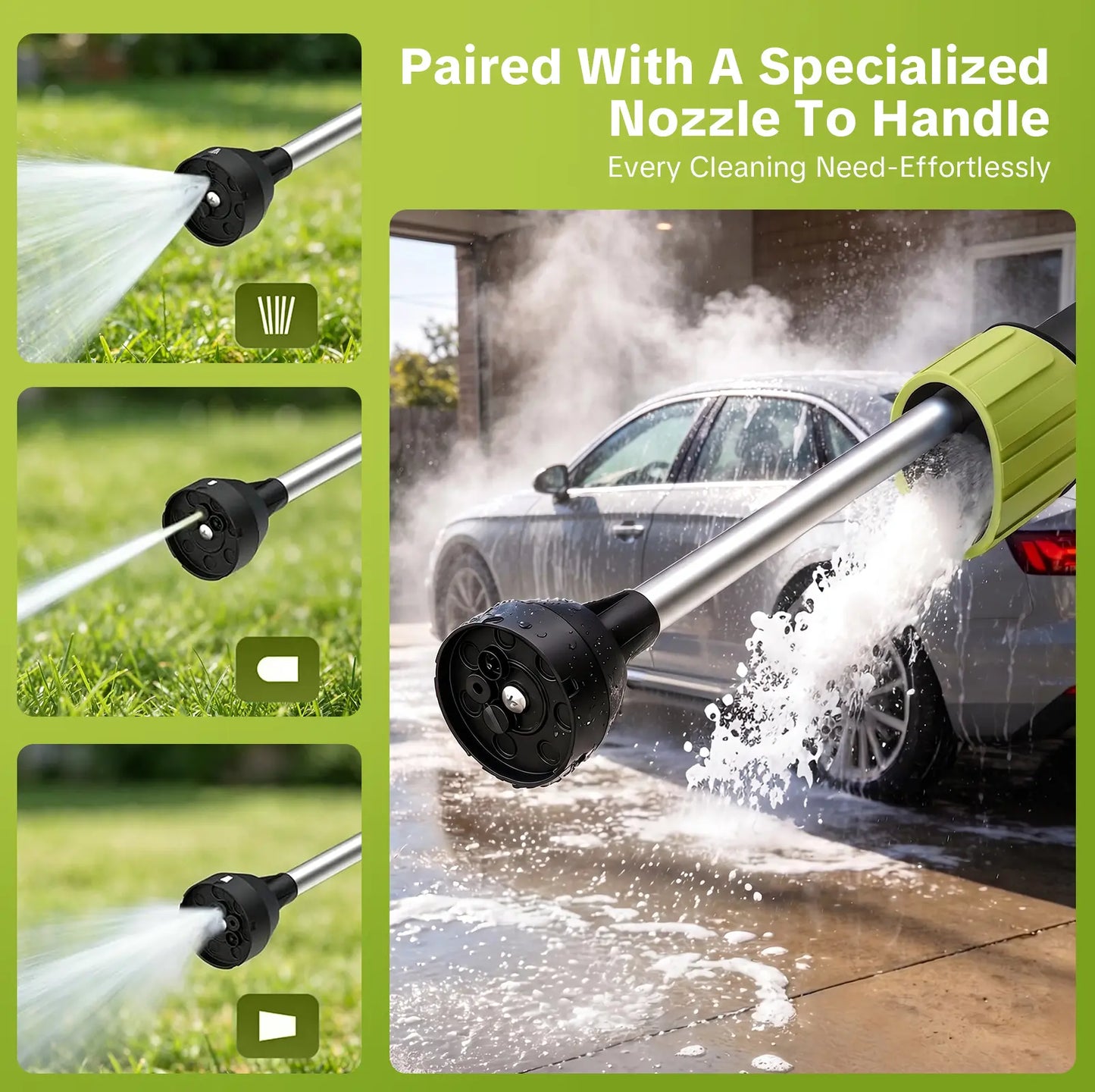 Seese Premium Foam Cannon for Garden Hose - High-Pressure Car Wash Foam Gun with 3 Spray Modes for Vehicles, Including Cars, Trucks, RVs, and Motorcycles