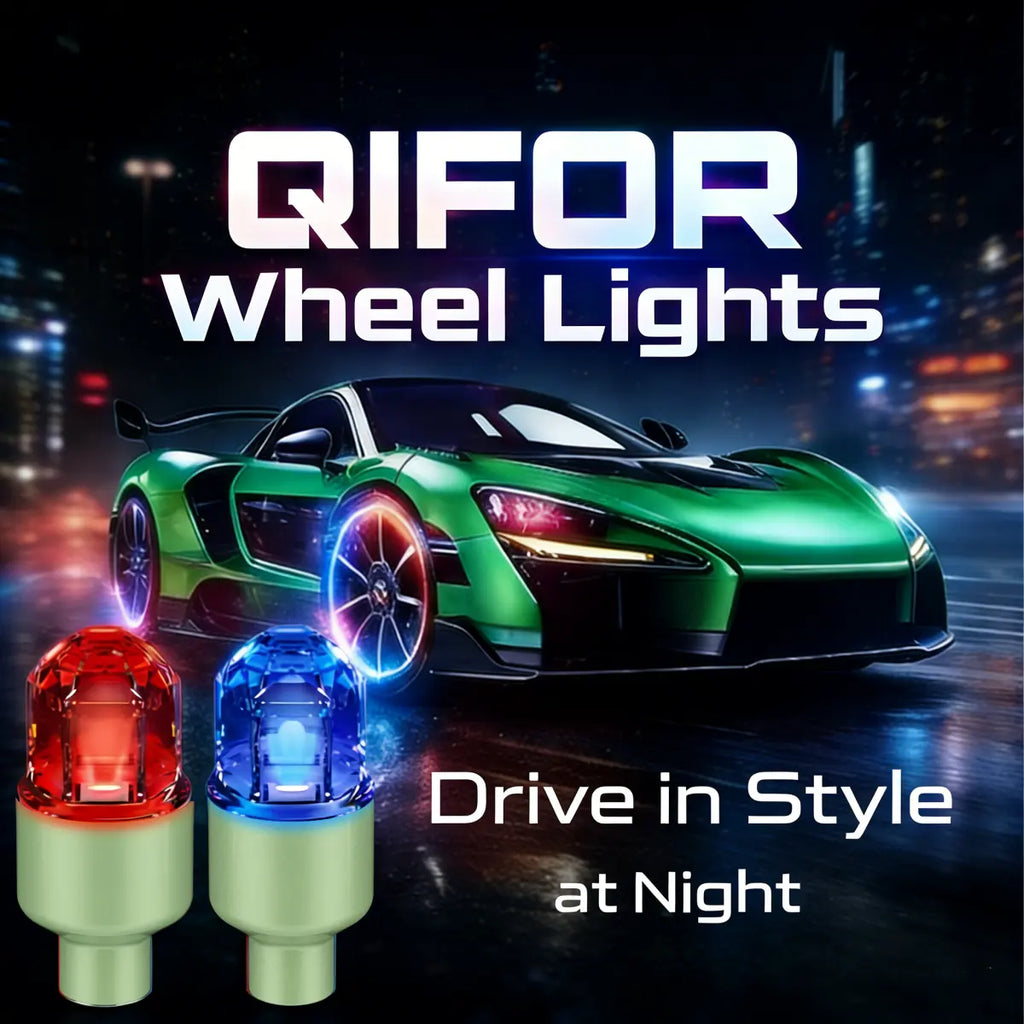QIFOR LED Wheel Light Luminous Car Tire Valve Caps Vibration-Sensitive LED Tire Valve Cap-Bicycle Car Motorcycle Tire Led