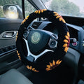 Sunflower Design Universal Non-Slip Steering Wheel Cover - Crochet Car Accessory