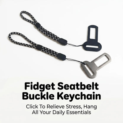 Adjustable Seatbelt Buckle Keychain with 7-Inch Lanyard | Novelty Fidget Keyring Bag Charm | Durable PETG Plastic | Multi-Color Car Accessories Gift Set for Men, Women, and Dog Owners | 2-Pack | Perfect for Stocking Stuffers