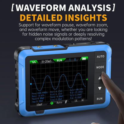 FNIRSI DSO-510 2-in-1 Handheld Oscilloscope and DDS Signal Generator, Portable Digital Automotive Oscilloscope with 2.8-Inch TFT Display, 10MHz Bandwidth, 48MS/s Sampling Rate, and Trigger Function