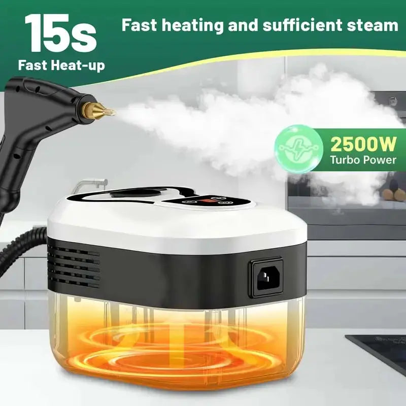 Portable Handheld Steam Cleaner with 10 Accessories, Adjustable Settings, and Quick Heat-Up for Versatile Cleaning in Kitchen, Bathroom, Tile, and Automotive Applications