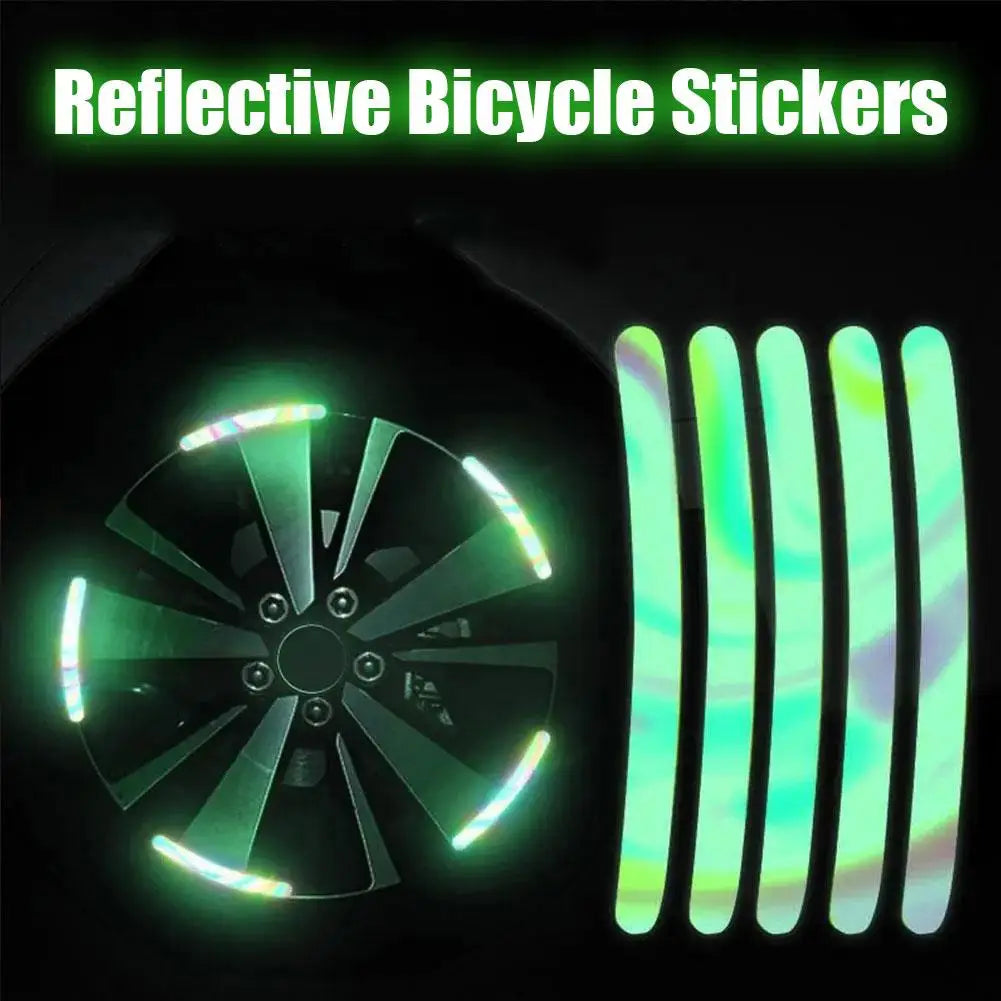 20-Piece Reflective Safety Stickers for Motorcycle Tire Rims - Enhanced Night Visibility Warning Decals for Wheels