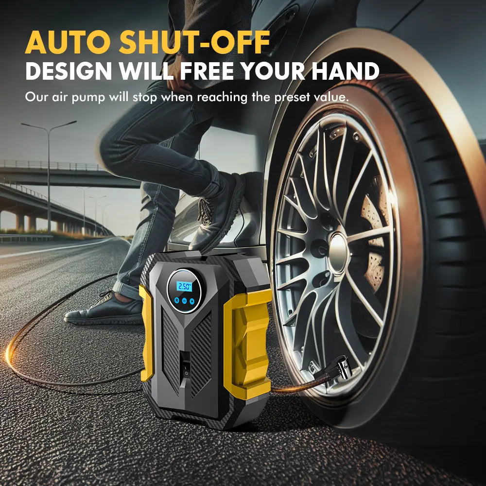 Effortless Tire Inflation with the 12V 150PSI Portable Automotive Air Compressor - Your Ultimate Travel Companion