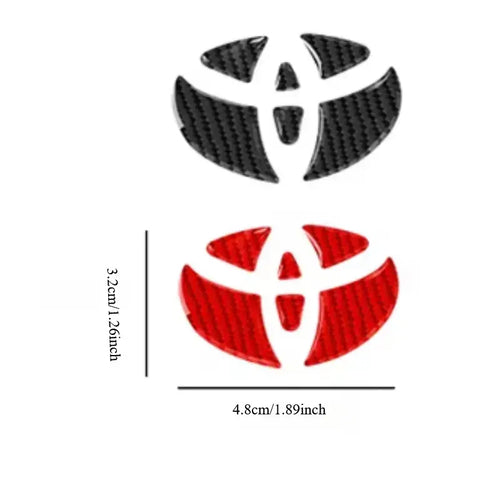 1 Count Carbon Fiber Car Steering Wheel Emblem Badge Sticker, Car Interior Decorative, Automotive Decoration, Auto Accessories for Toyota Corolla, Avalon, Supra, Prius and RAV4