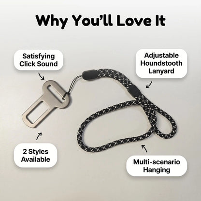 Adjustable Seatbelt Buckle Keychain with 7-Inch Lanyard | Novelty Fidget Keyring Bag Charm | Durable PETG Plastic | Multi-Color Car Accessories Gift Set for Men, Women, and Dog Owners | 2-Pack | Perfect for Stocking Stuffers