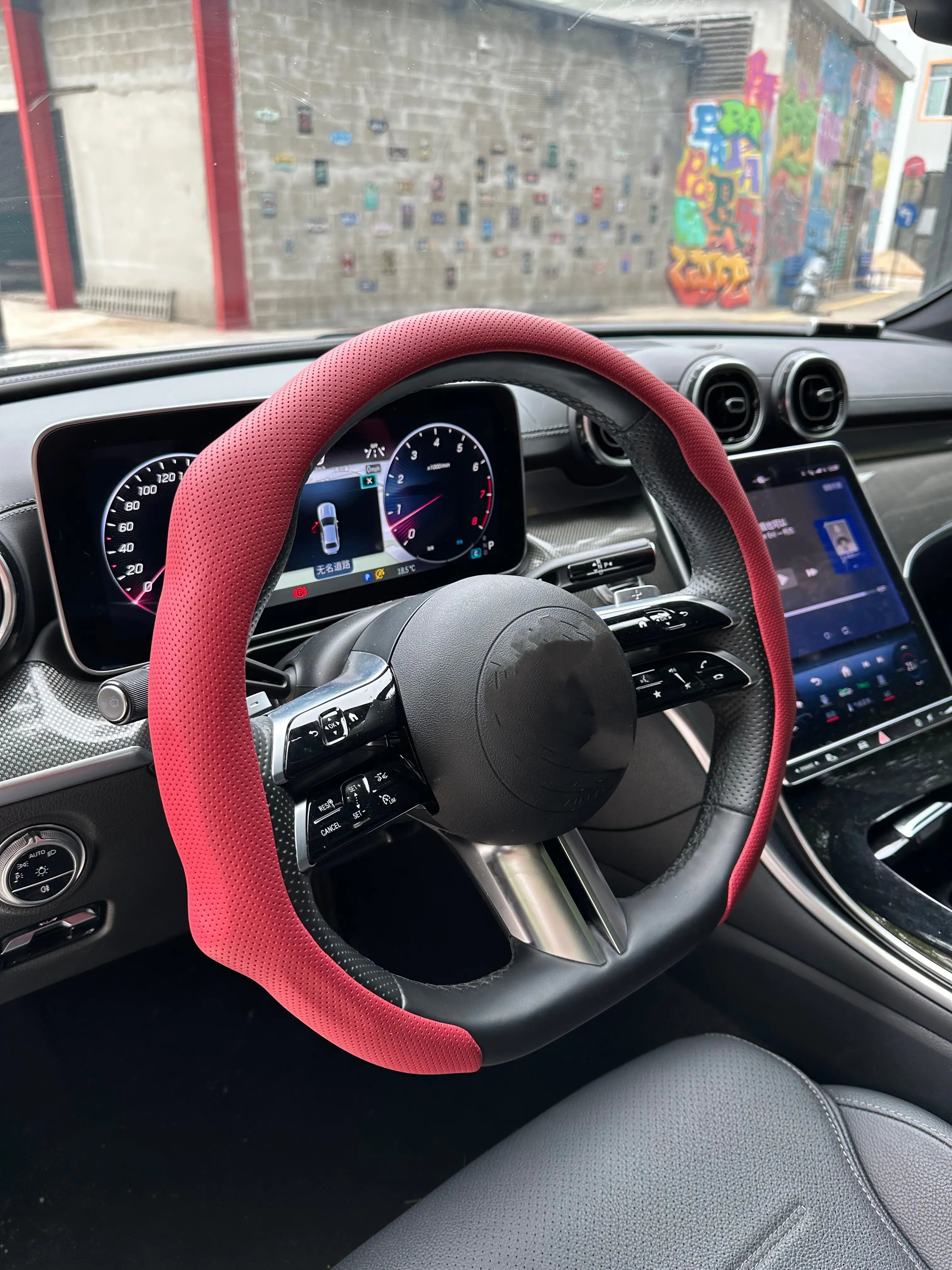 Breathable Leather Steering Wheel Cover, Anti-Slip Universal Automotive Interior Accessory, Car Steering Wheel Insert Accessory, Car Steering Wheel Insert Accessories