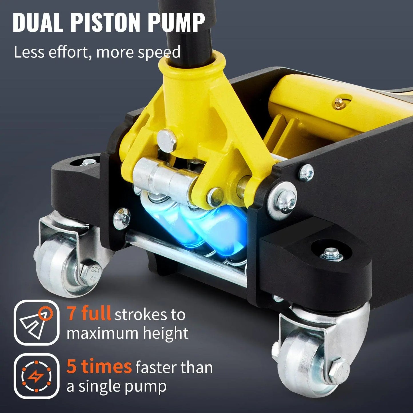 Vevor Low Profile Aluminum Steel Racing Floor Jack with Dual Pump Lift for Automotive Applications