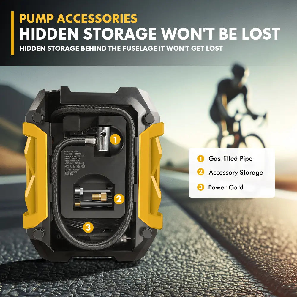 Effortless Tire Inflation with the 12V 150PSI Portable Automotive Air Compressor - Your Ultimate Travel Companion
