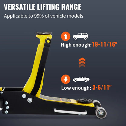 Vevor Low Profile Aluminum Steel Racing Floor Jack with Dual Pump Lift for Automotive Applications
