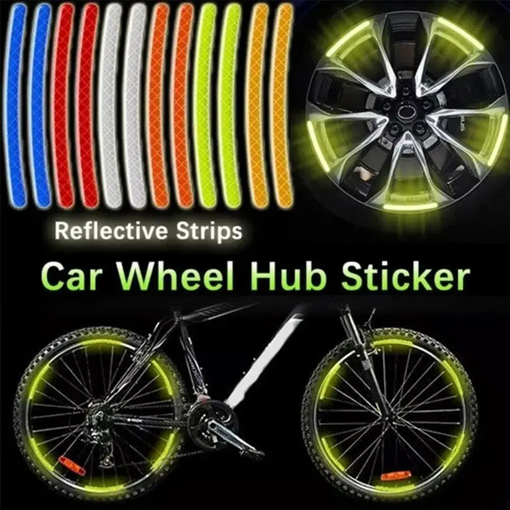 20-Piece Reflective Safety Stickers for Motorcycle Tire Rims - Enhanced Night Visibility Warning Decals for Wheels