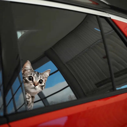 Premium Tabby Cat Car Window Decal - High-Quality Automotive Accessory for Pet Lovers