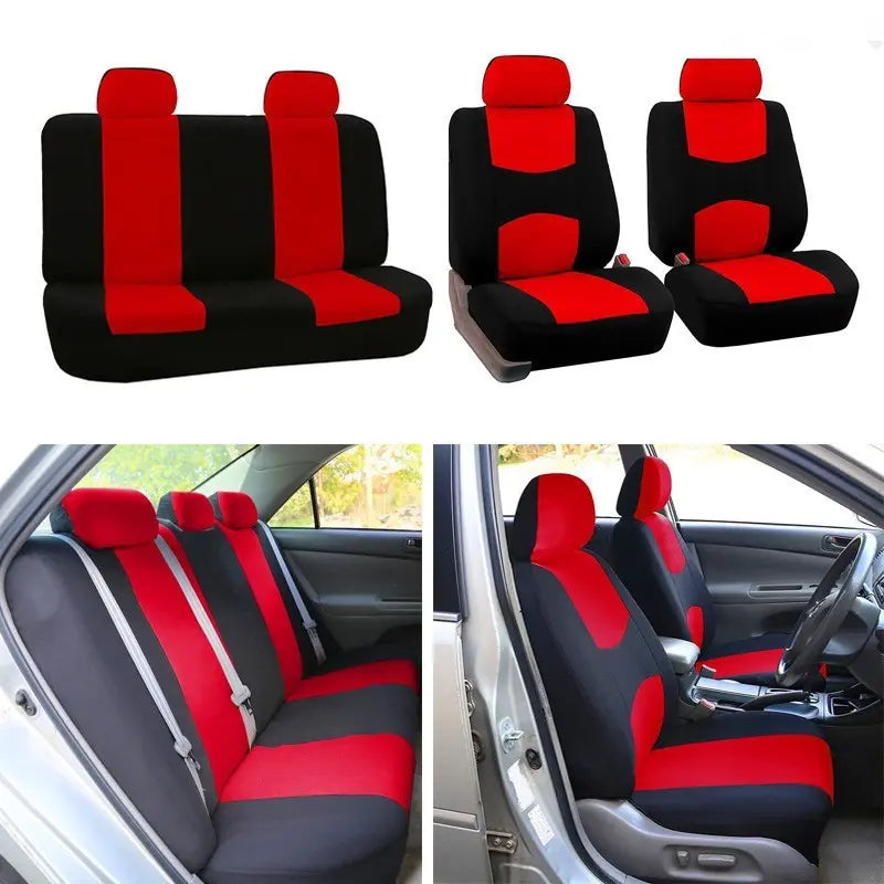 45Pcs Car Seat Covers & Interior Accessories Set, Car Accessory: Car Interior Kit, Thin Summer Polyester Five-Seat Car Seat Covers, Plush Steering Wheel Cover and Other Ornaments, Suitable for Most Cars and Suvs