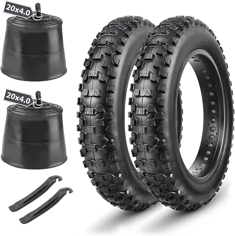 MOHEGIA Ebike Fat Tire: 20 X 4.0 Inch E-Bike Mountain Bicycle Tire Replacement,High-Performance Puncture-Resistant and All-Terrain Folding Electric MTB Tire with Offroad or Trail Riding