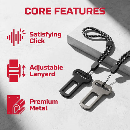 Adjustable Seatbelt Buckle Keychain with 7-Inch Lanyard | Novelty Fidget Keyring Bag Charm | Durable PETG Plastic | Multi-Color Car Accessories Gift Set for Men, Women, and Dog Owners | 2-Pack | Perfect for Stocking Stuffers