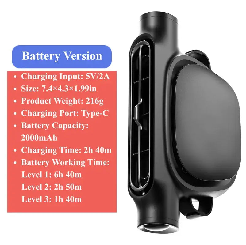 Portable USB Car Fan for Driver and Passenger Seats - Mini Backseat Cooling Fan with Adjustable Wind Speeds for Vehicles, SUVs, Vans, and Trucks