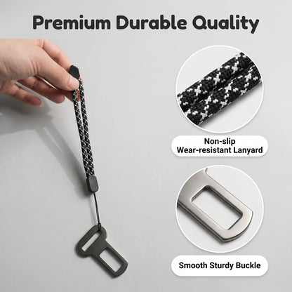 Adjustable Seatbelt Buckle Keychain with 7-Inch Lanyard | Novelty Fidget Keyring Bag Charm | Durable PETG Plastic | Multi-Color Car Accessories Gift Set for Men, Women, and Dog Owners | 2-Pack | Perfect for Stocking Stuffers