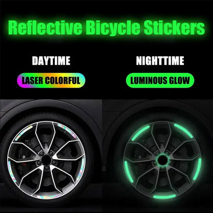 20-Piece Reflective Safety Stickers for Motorcycle Tire Rims - Enhanced Night Visibility Warning Decals for Wheels