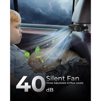 Portable USB Car Fan for Driver and Passenger Seats - Mini Backseat Cooling Fan with Adjustable Wind Speeds for Vehicles, SUVs, Vans, and Trucks
