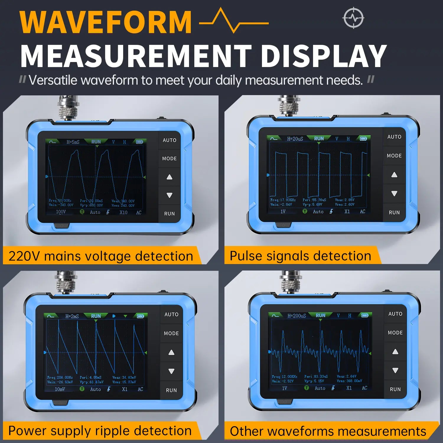 FNIRSI DSO-510 2-in-1 Handheld Oscilloscope and DDS Signal Generator, Portable Digital Automotive Oscilloscope with 2.8-Inch TFT Display, 10MHz Bandwidth, 48MS/s Sampling Rate, and Trigger Function