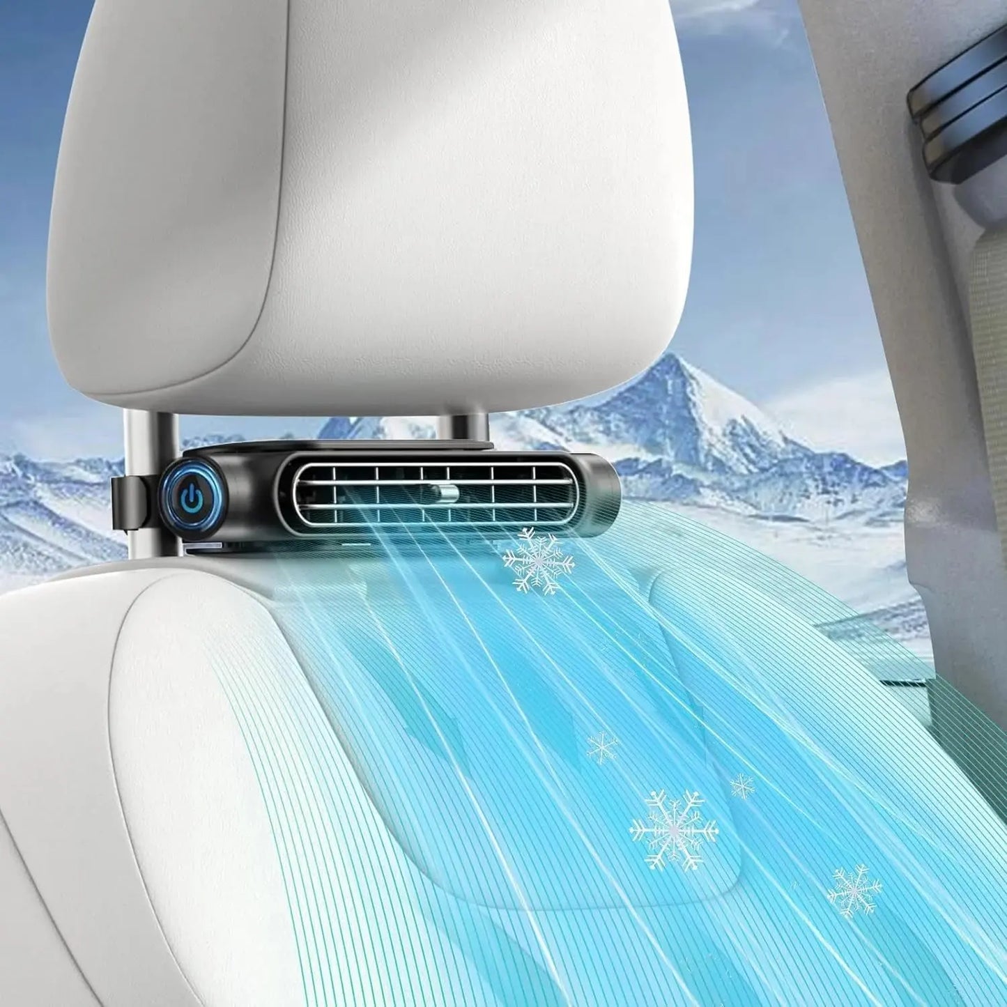 Portable USB Car Fan for Driver and Passenger Seats - Mini Backseat Cooling Fan with Adjustable Wind Speeds for Vehicles, SUVs, Vans, and Trucks