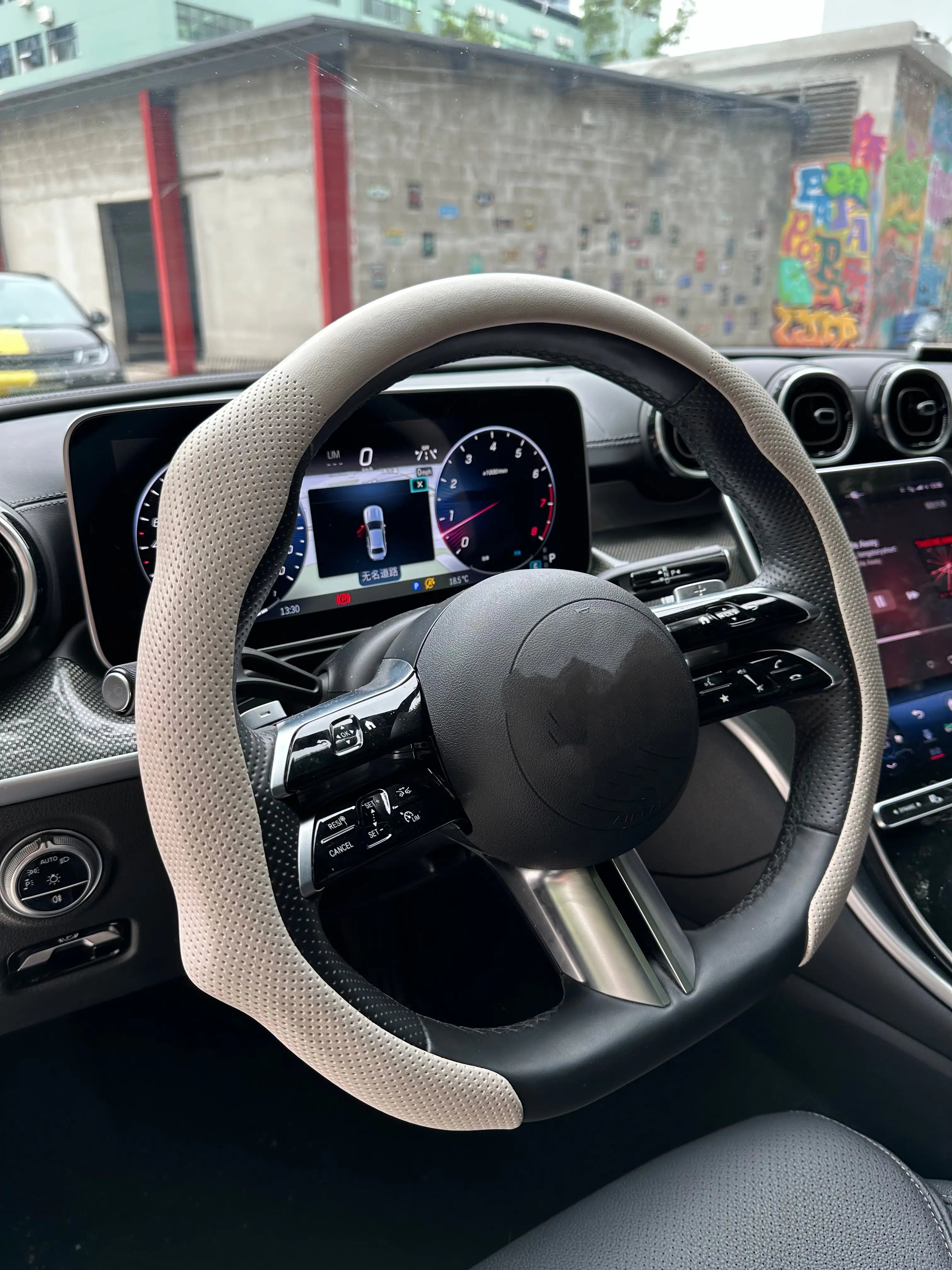 Breathable Leather Steering Wheel Cover, Anti-Slip Universal Automotive Interior Accessory, Car Steering Wheel Insert Accessory, Car Steering Wheel Insert Accessories